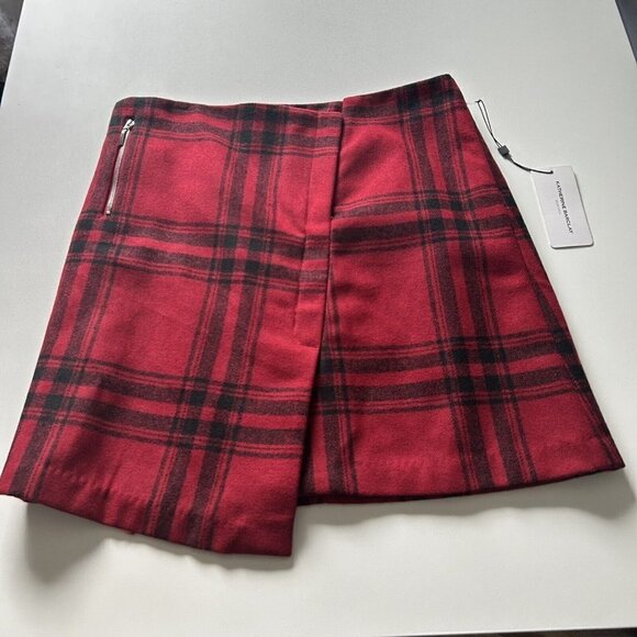 Katherine Barclay Montreal Women's Red Black Plaid Skirt Size 6 - Picture 1 of 8